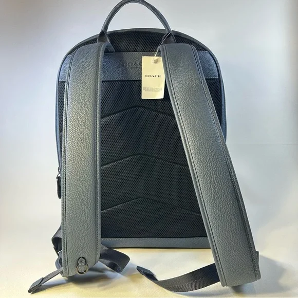 NEW Coach Charter Leather Backpack in Dark Denim Blue - Picture 4 of 13